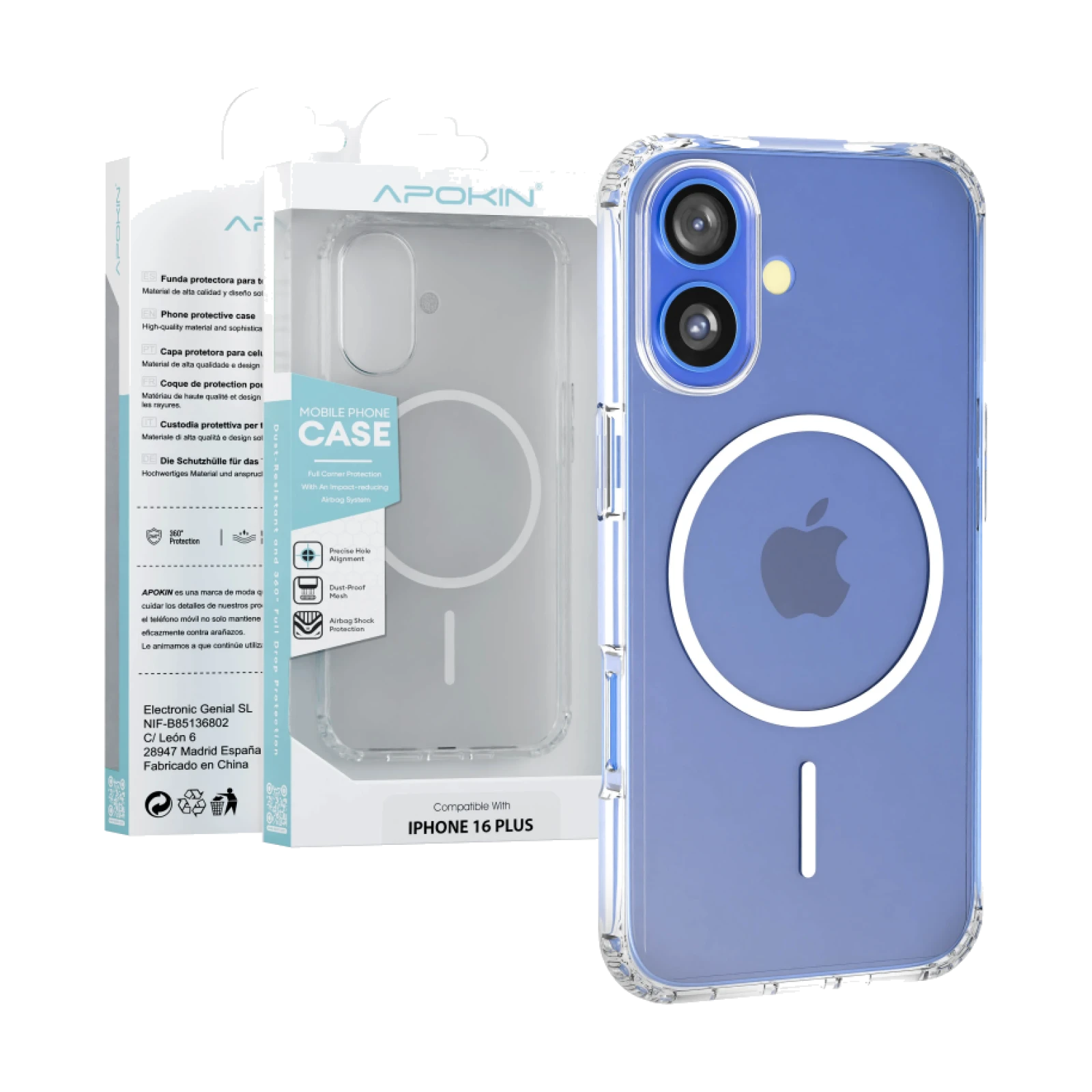Funda Apokin Transparente MagSafe Basic para iPhone 16 Plus