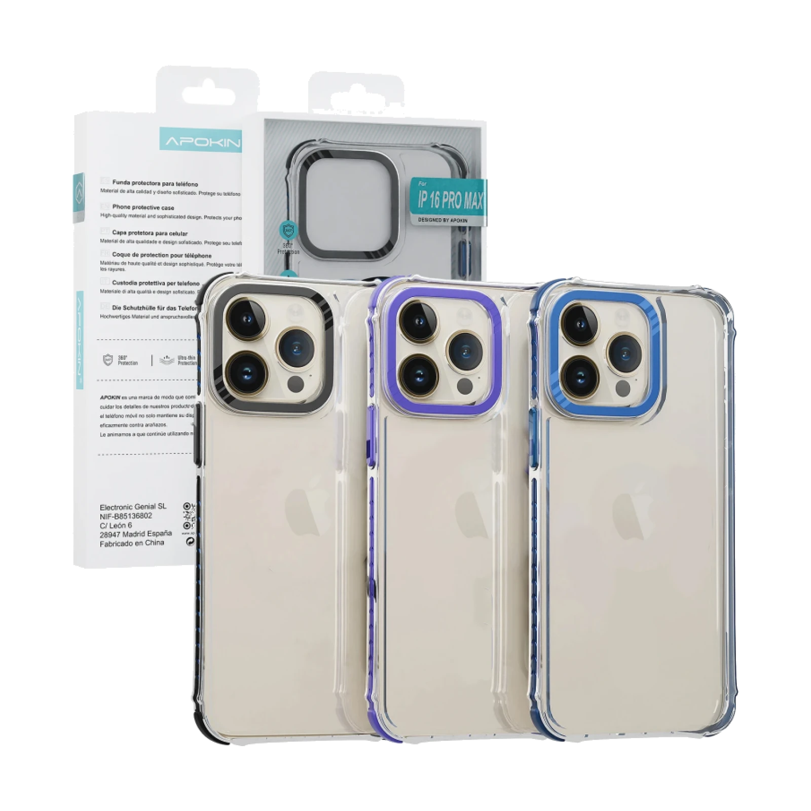 Funda Apokin Rock iPhone 16 Pro Max 3-Color