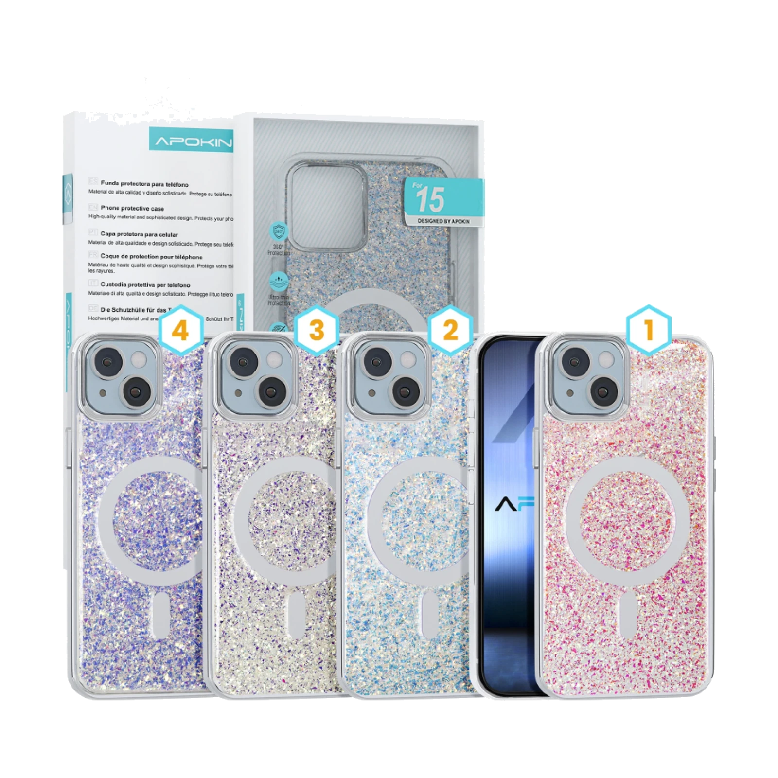 Funda Purpurina con Magsafe iPhone 15
