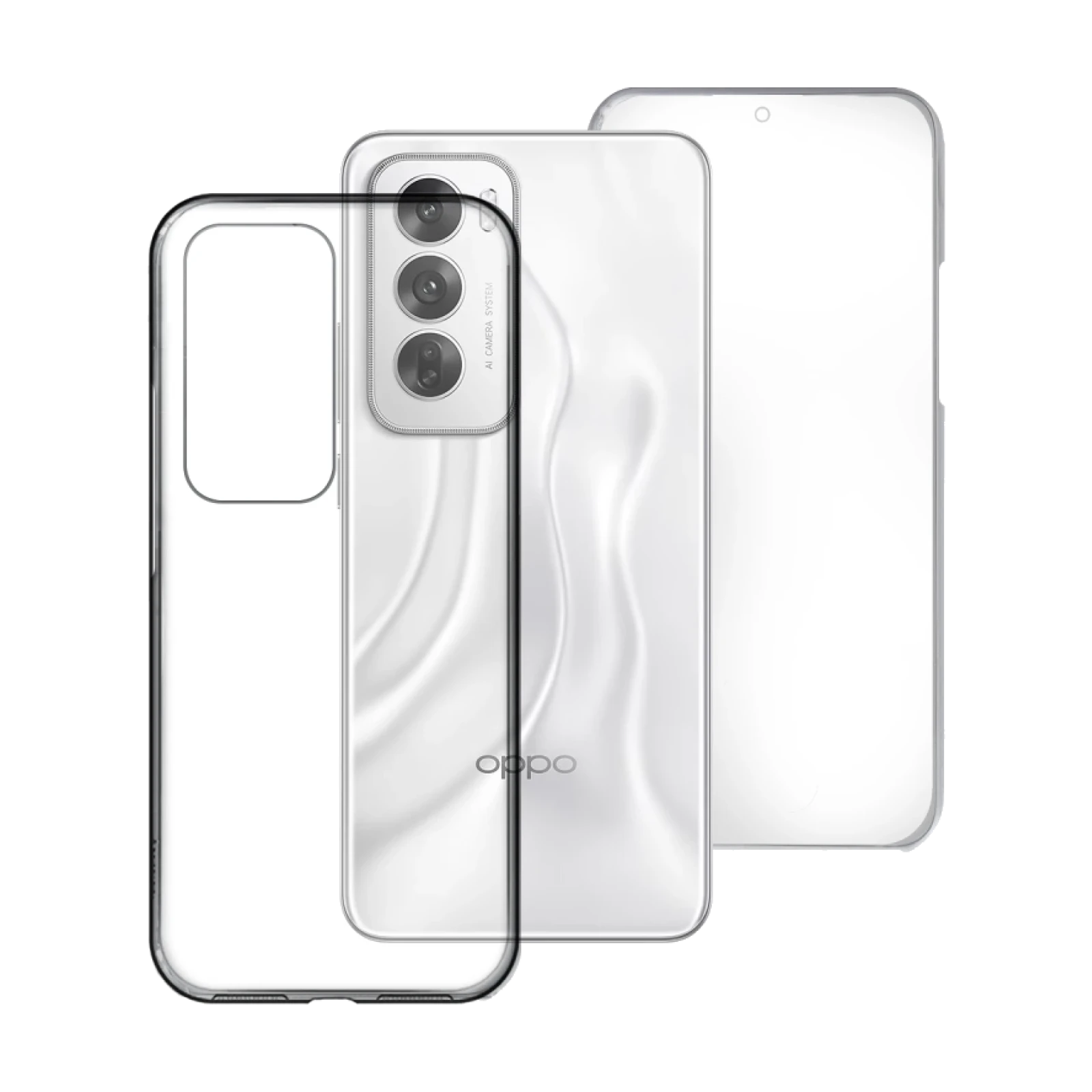 Funda Doble Oppo Reno 12 Silicona Transparente Delantera y Trasera