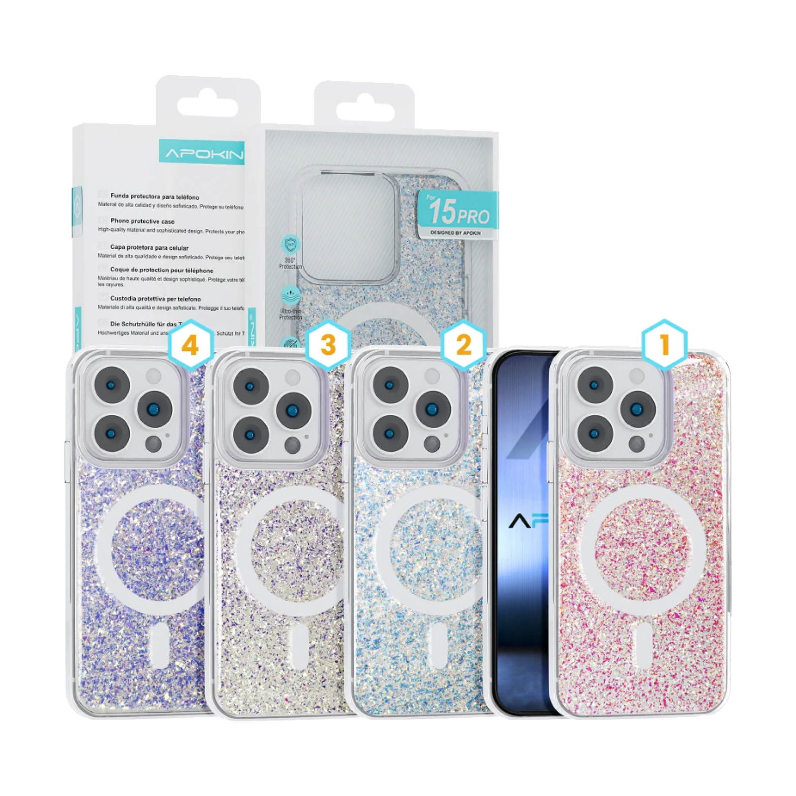 Funda Purpurina con Magsafe iPhone 15 Pro