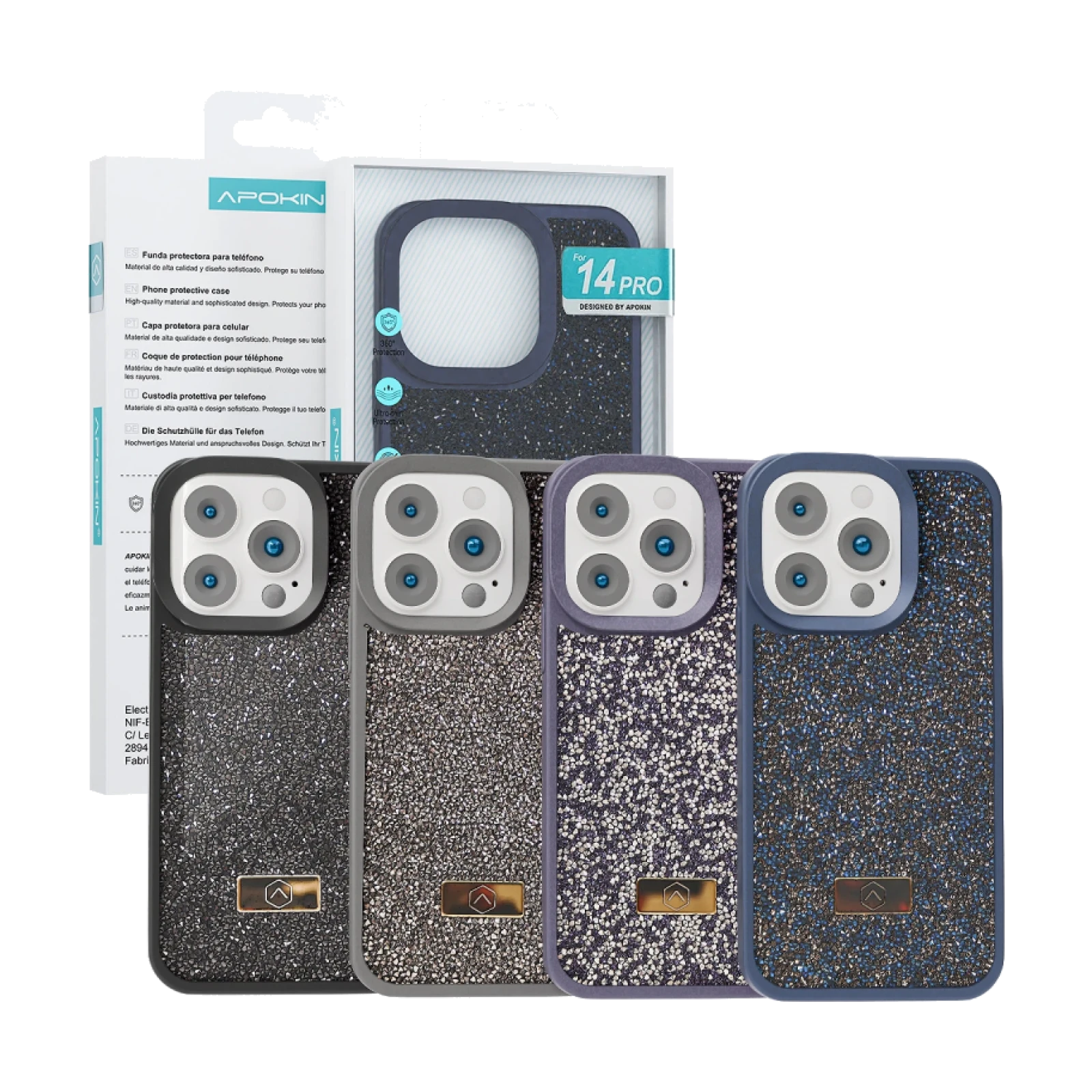 Funda Silicona con Cristales Diamante iPhone 14 Pro