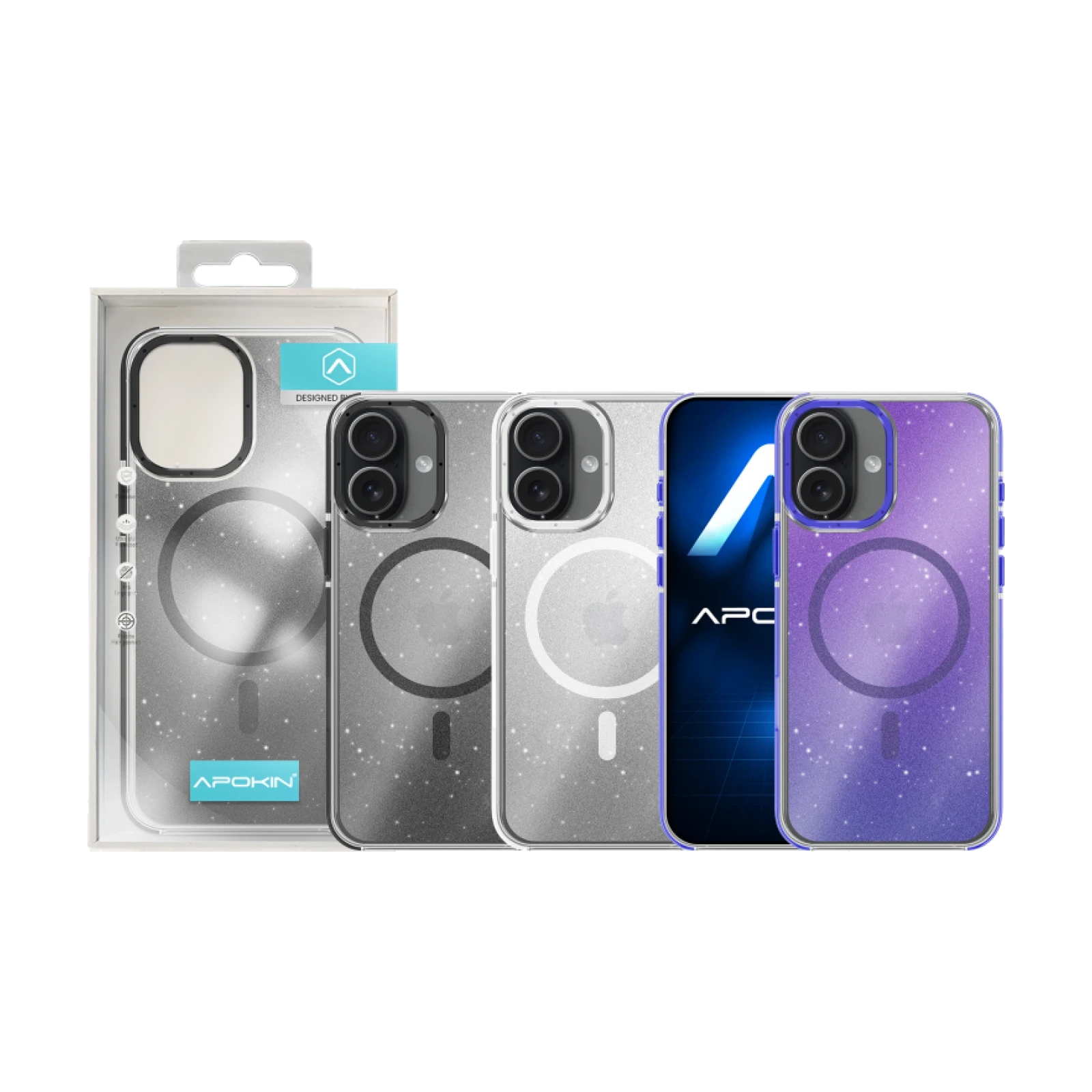 Funda Purpurina con Magsafe Apokin iPhone 16 Plus