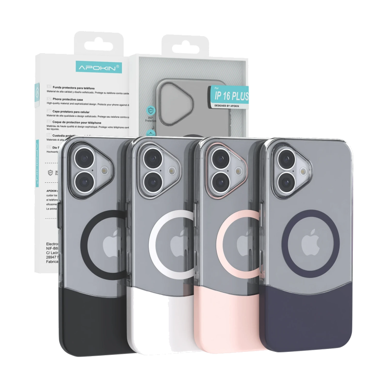Funda Acrilica con Magsafe Mixta Apokin iPhone 16 Plus