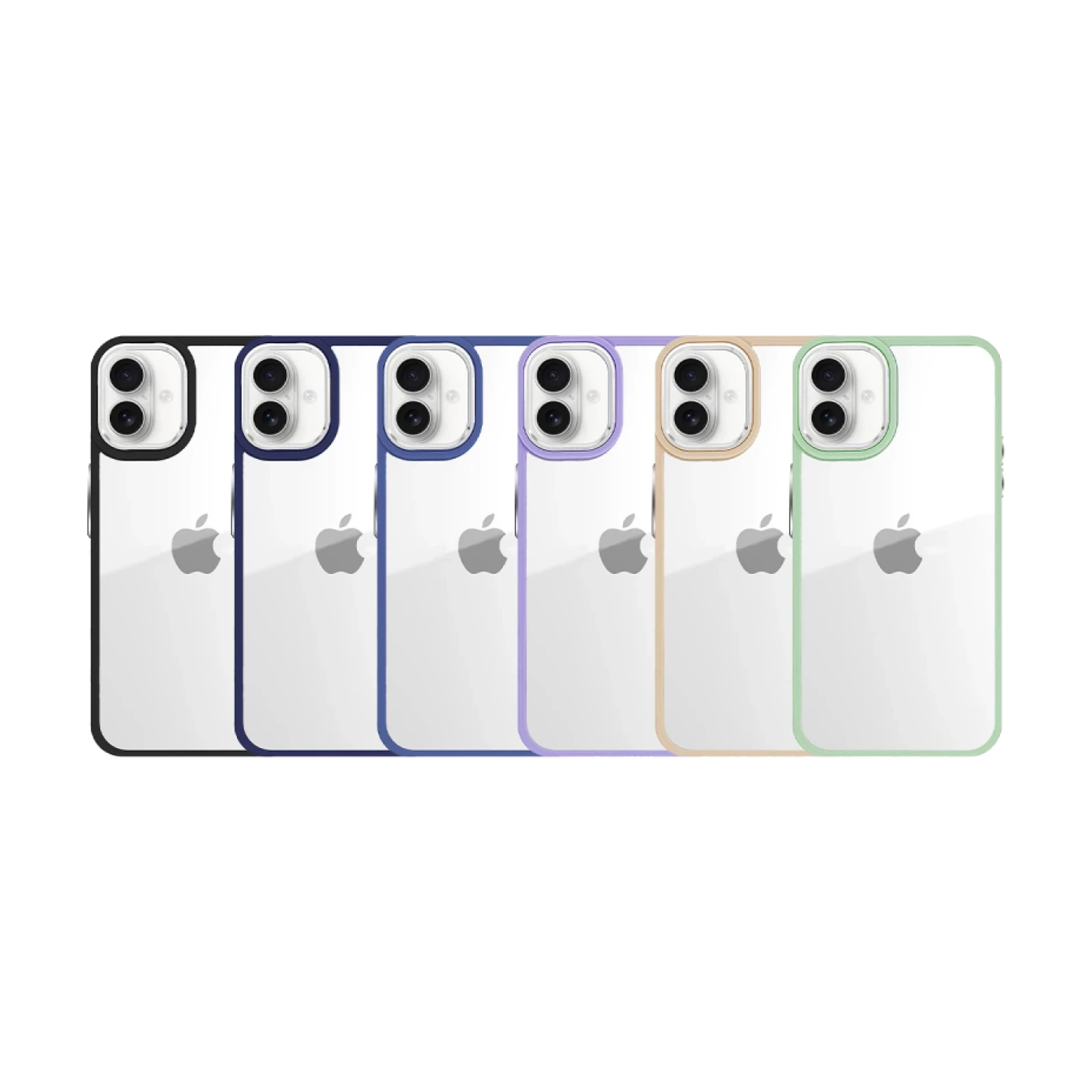 Funda Premium Antigolpe de Silicona para iPhone 16 Plus Borde Camara Aluminio 6 Color