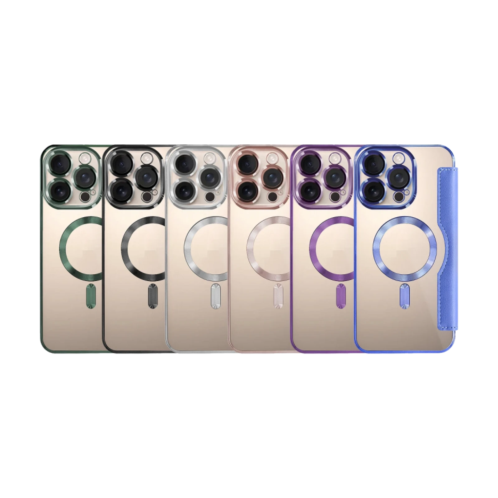 Funda Mocome de Tapa Cromado con Magsafe para iPhone 16 Pro Max