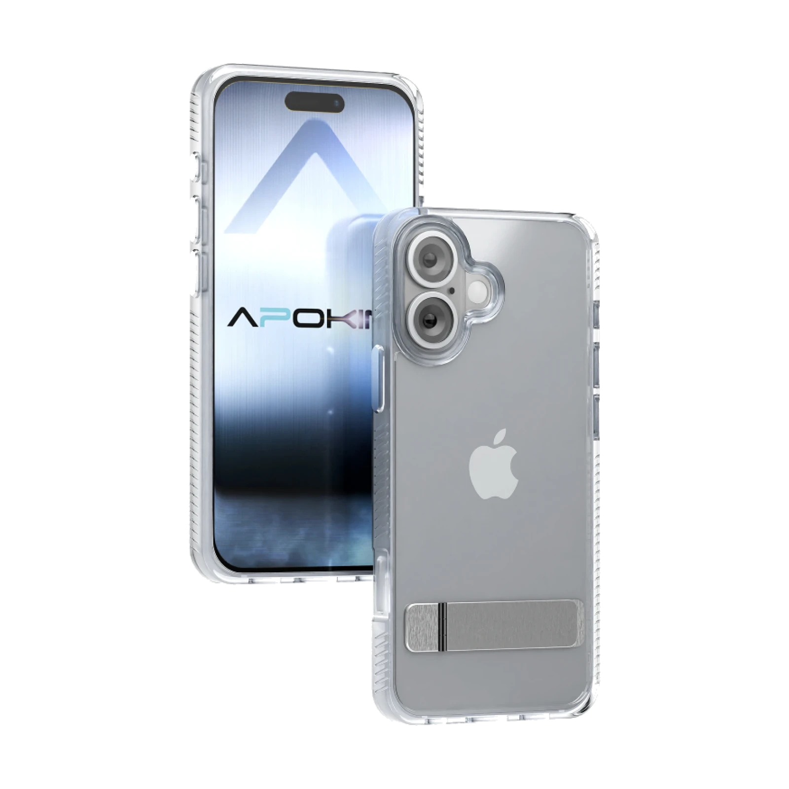 Funda transparente ABR con Soporte para iPhone 16 Plus