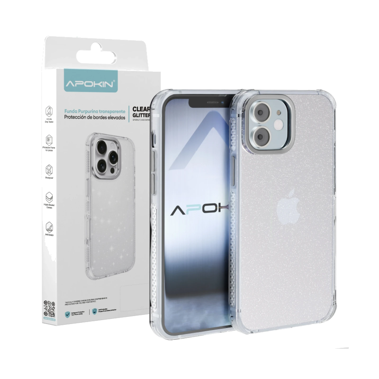 Funda Purpurina Transparente iPhone 12