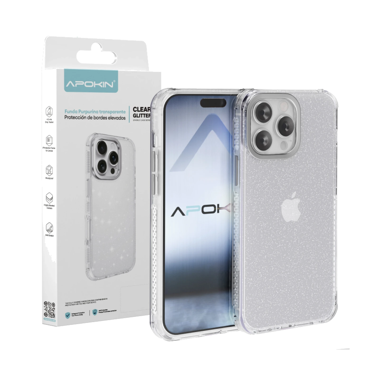 Funda Purpurina Transparente iPhone 14 Pro