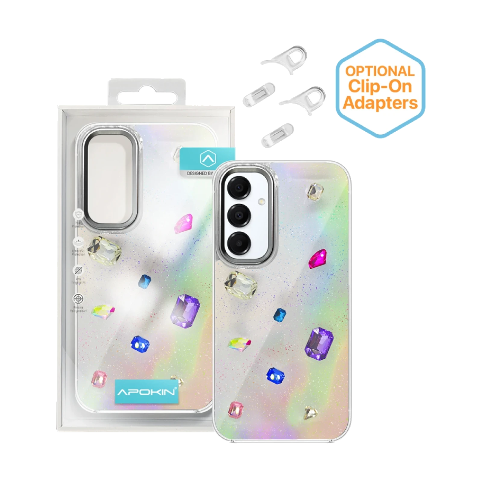 Funda Iridiscente con Piedras para Samsung A16