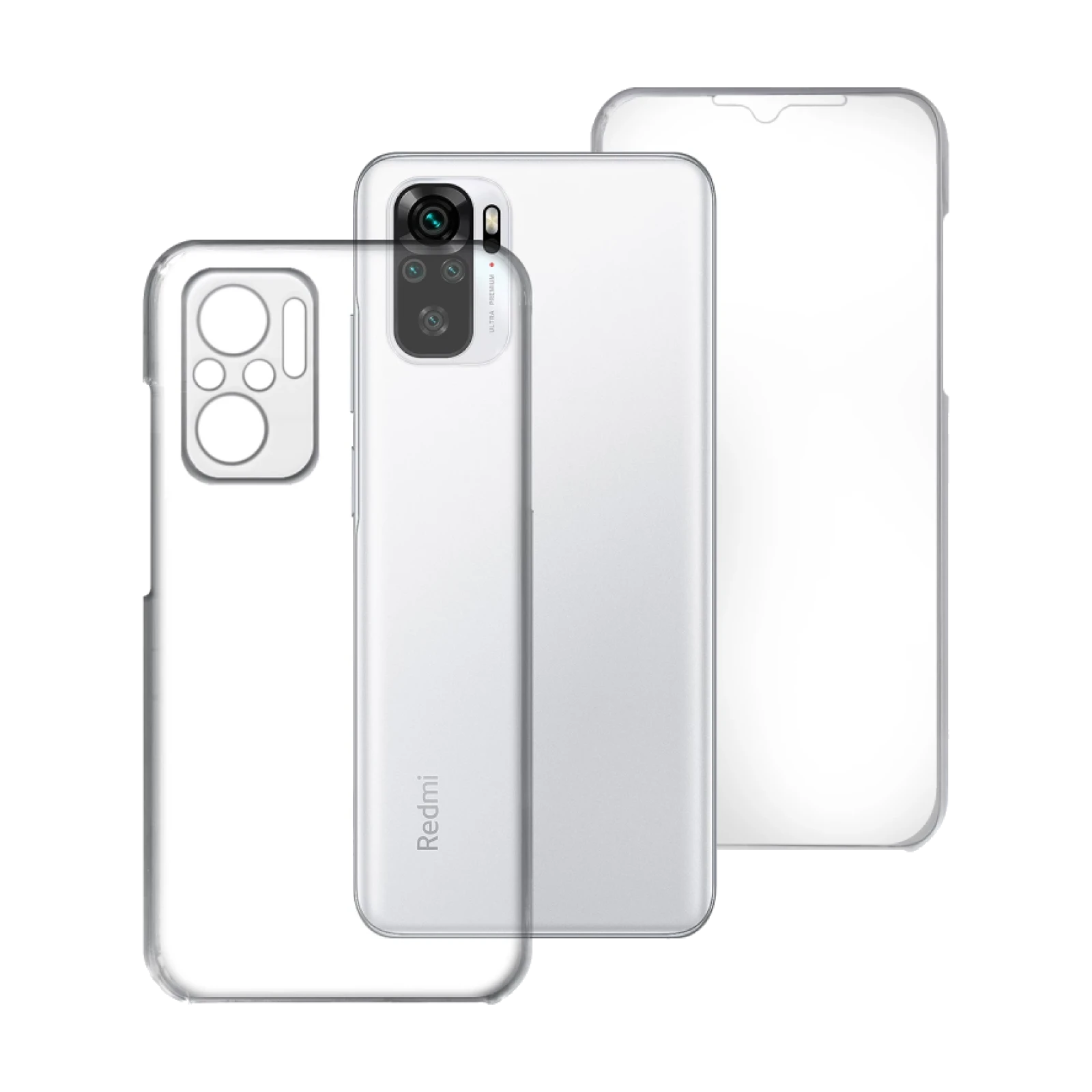 Funda Doble Xiaomi Redmi Note 10-4G/10S Silicona Transparente Delantera y Trasera