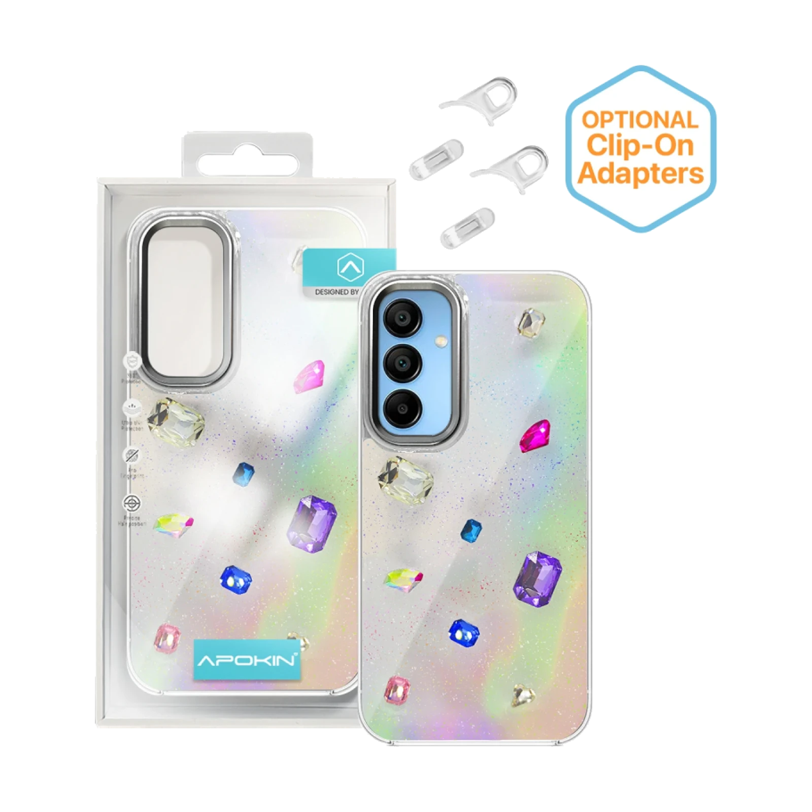 Funda Iridiscente con Piedras para Samsung A15
