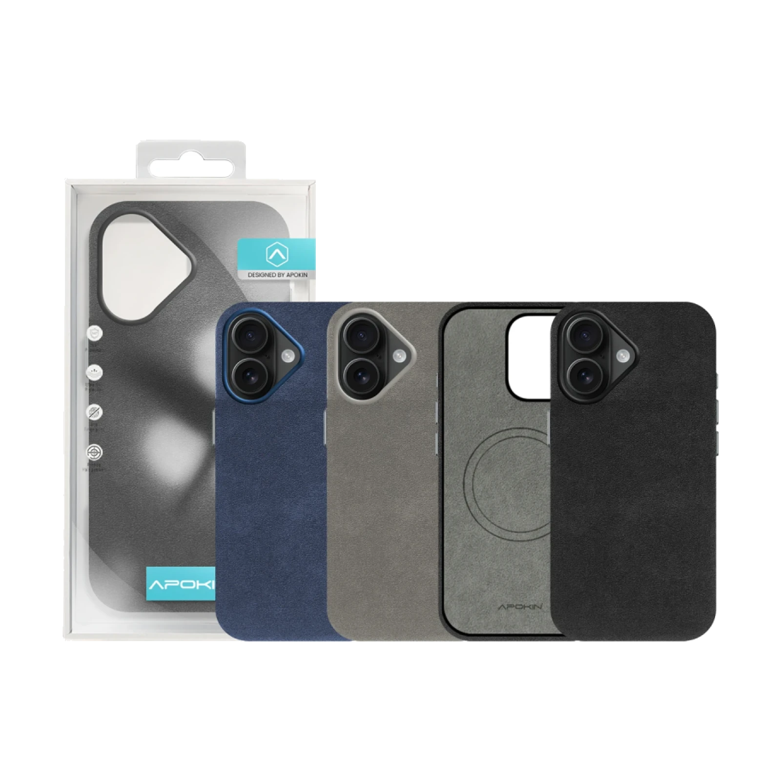 Funda Piel Alcántara para iPhone 16