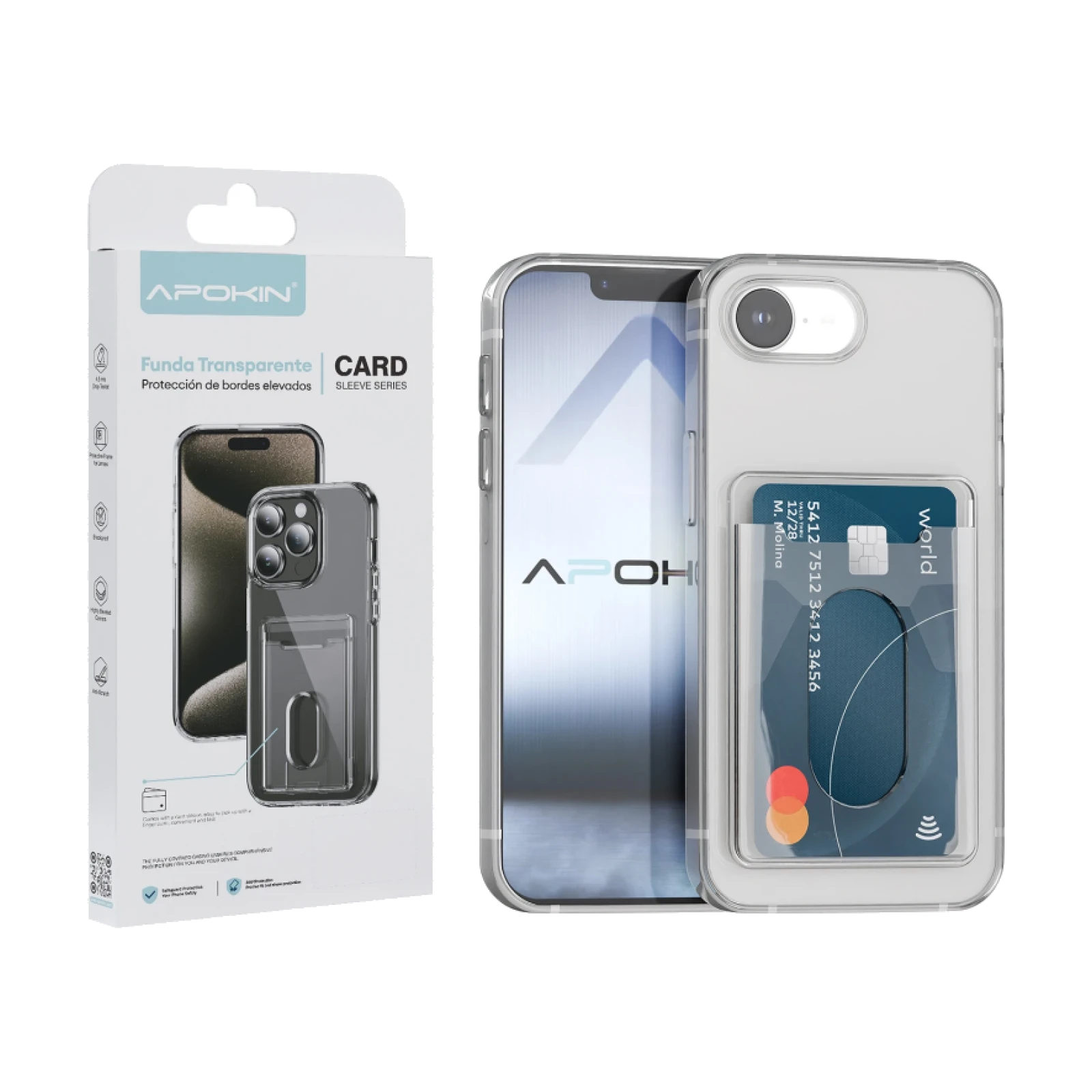 Funda Transparente con Tarjetero para iPhone 16e/17e