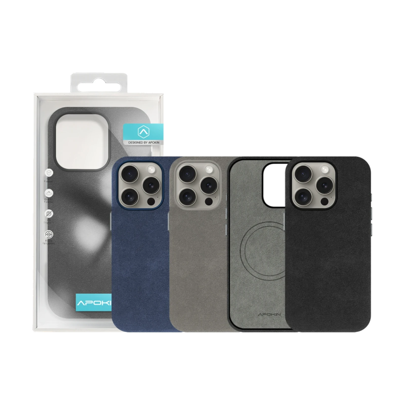 Funda Piel Alcántara para iPhone 15 Pro