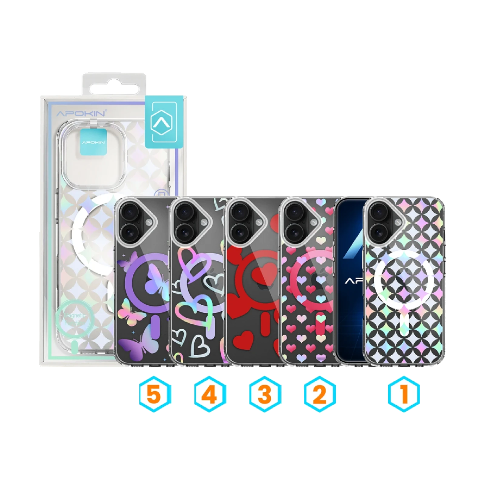 Funda Iridiscente Metalizada Magsafe con Dibujos iPhone 16