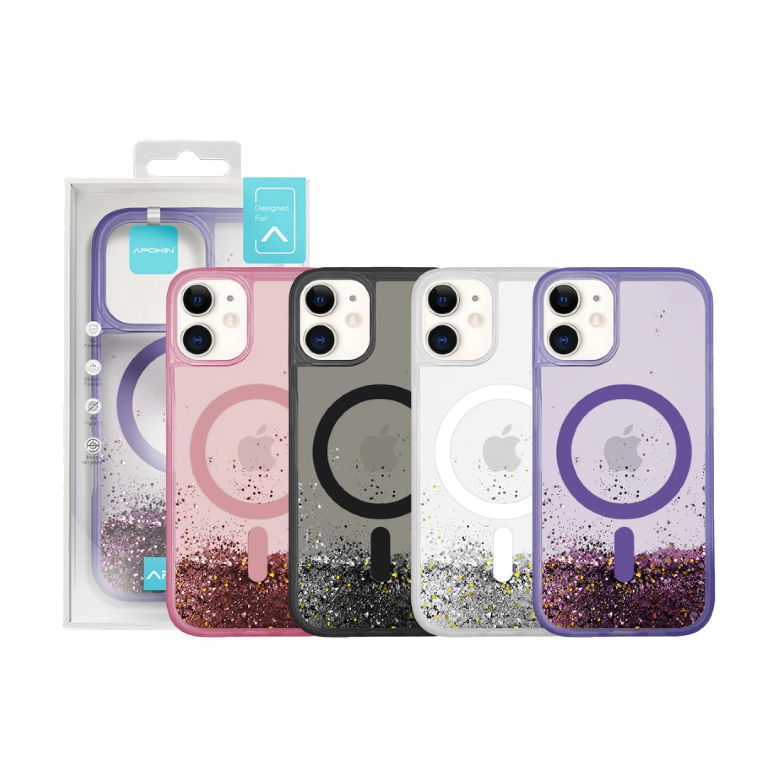 Funda Purpurina Magsafe de Dibujos iPhone 11