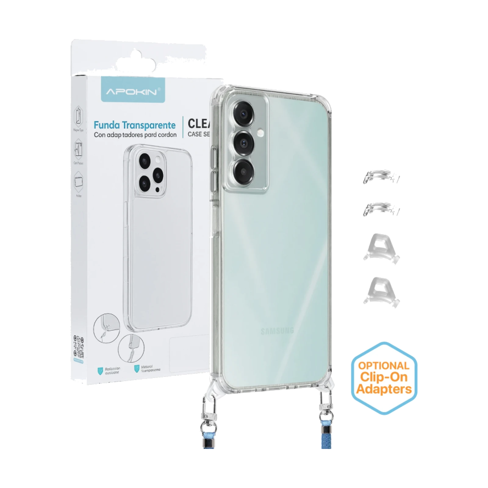 Funda 2en1 ClearStrap Transparente para Samsung A16