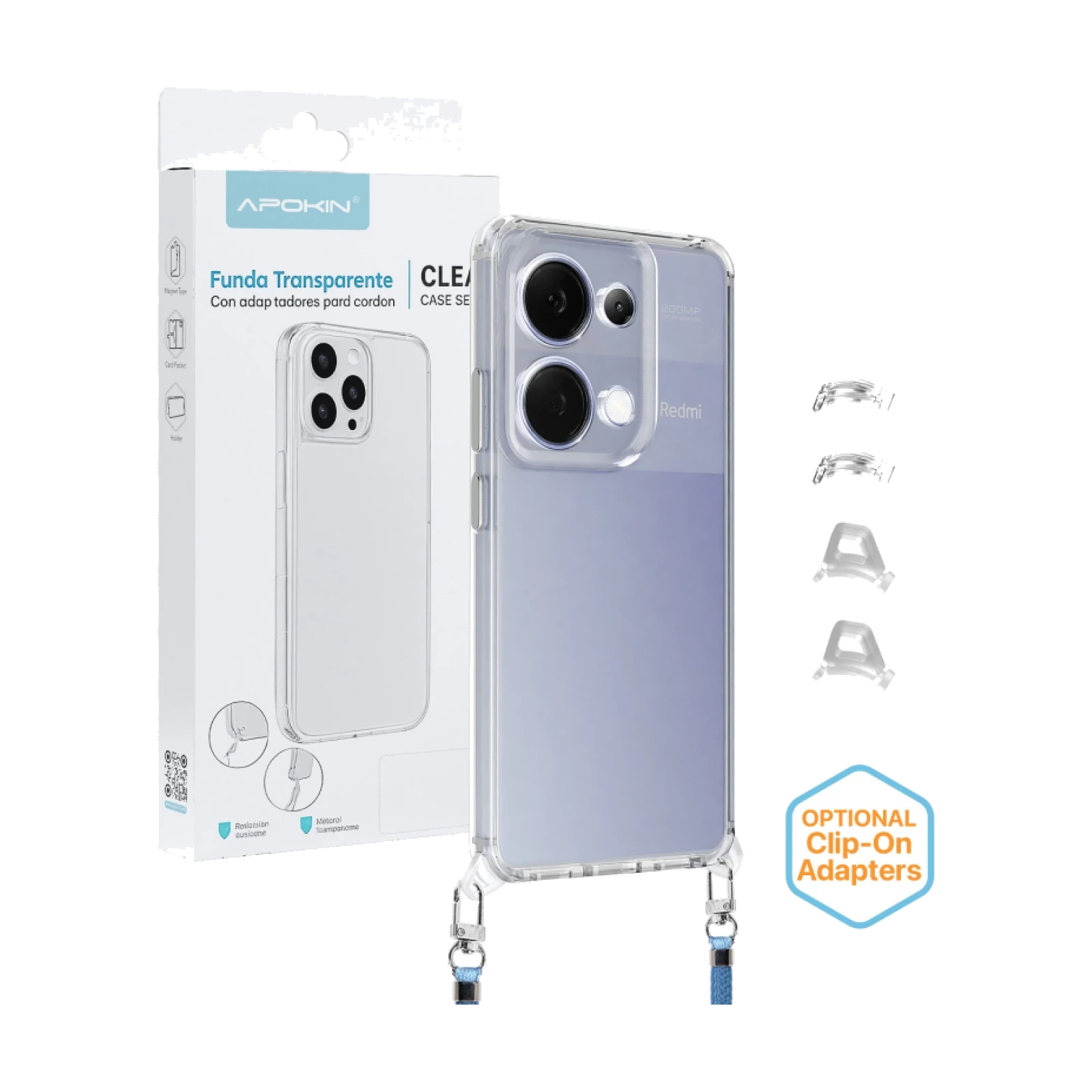 Funda 2en1 ClearStrap Transparente para Xiaomi Redmi Note 13 Pro 5G