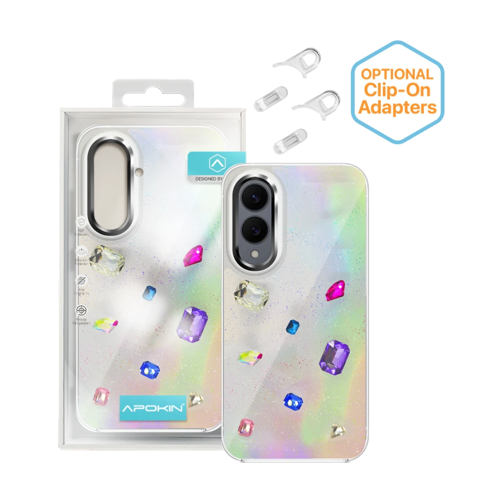 Funda Iridiscente con Piedras para Samsung S25 Edge