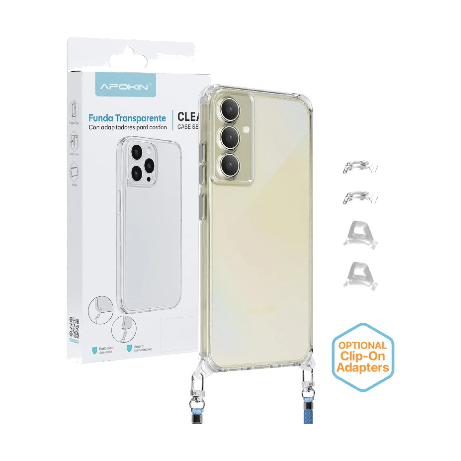 Funda 2en1 ClearStrap Transparente para Samsung A55
