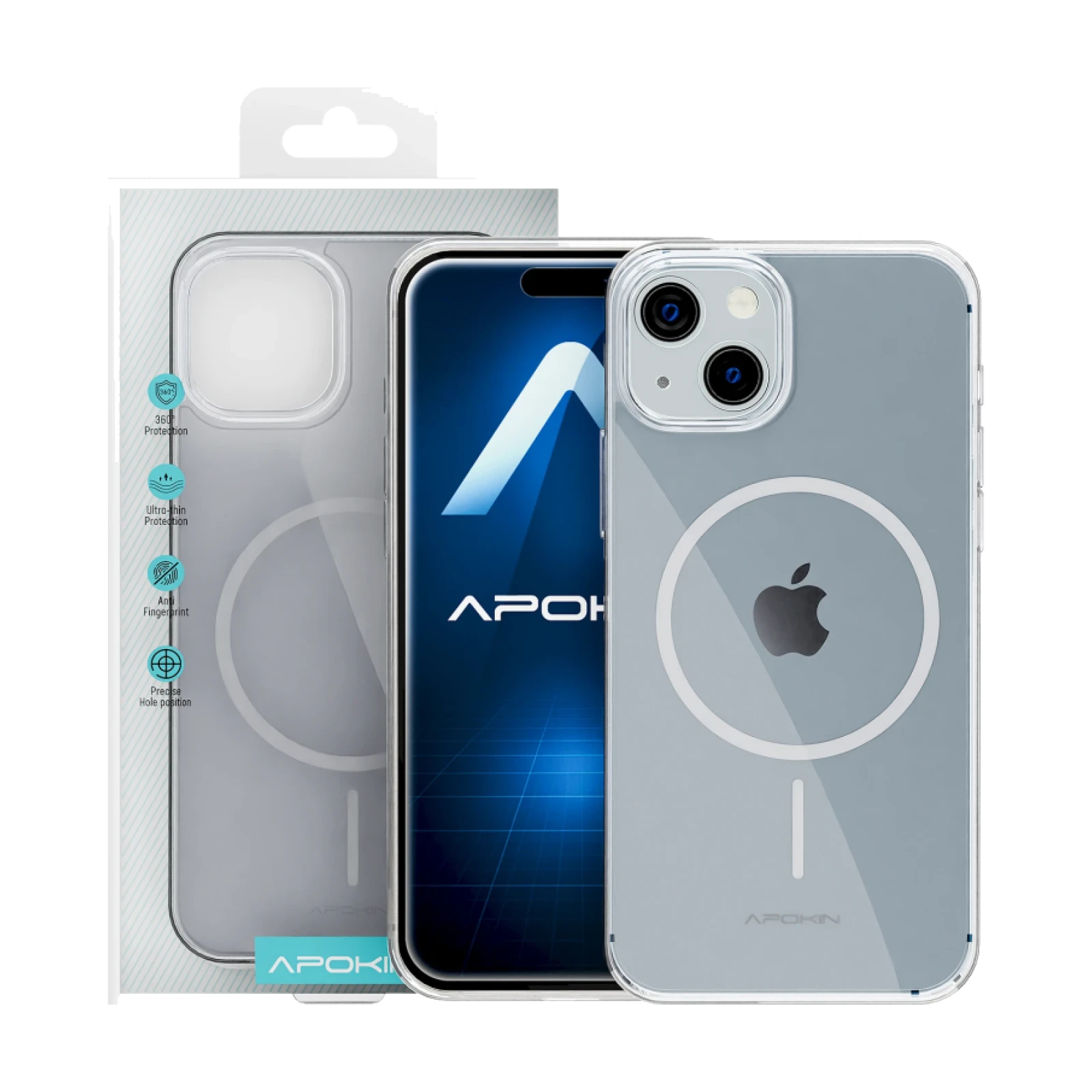 Funda Apokin Transparente MagSafe Slim para iPhone 15
