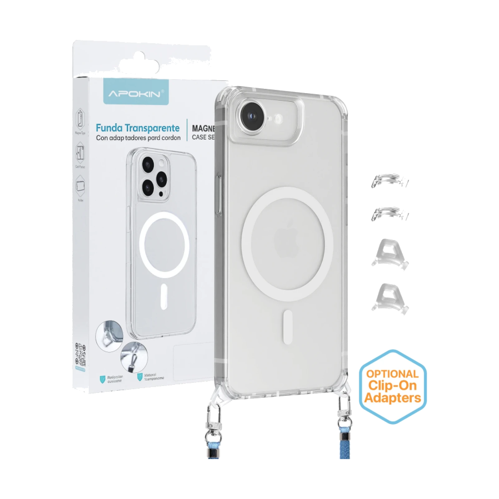 Funda 2en1 ClearStrap Con Magsafe Transparente para iPhone 12/12 Pro