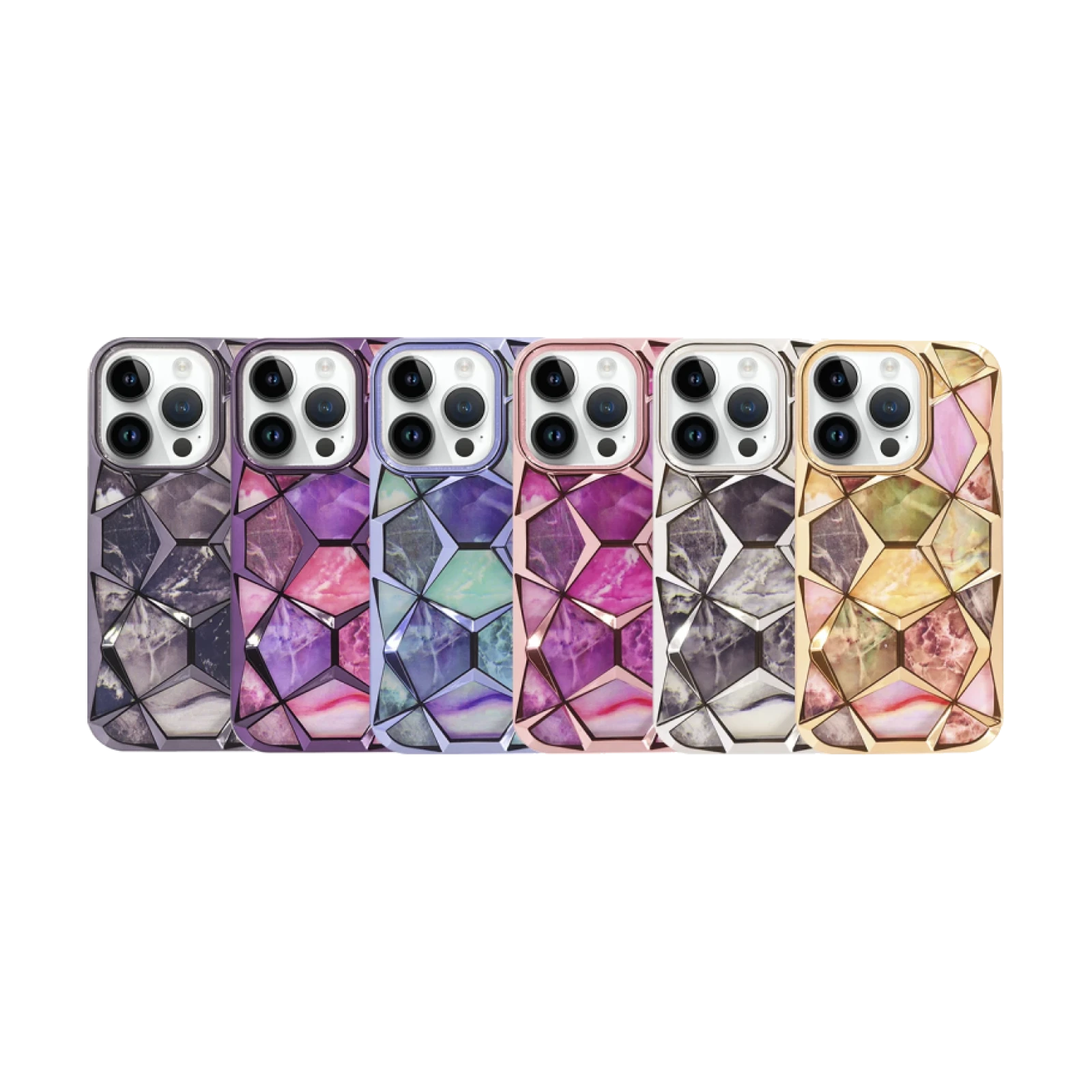 Funda Rombo Efecto Marmol iPhone 15 Pro Max Surtidos