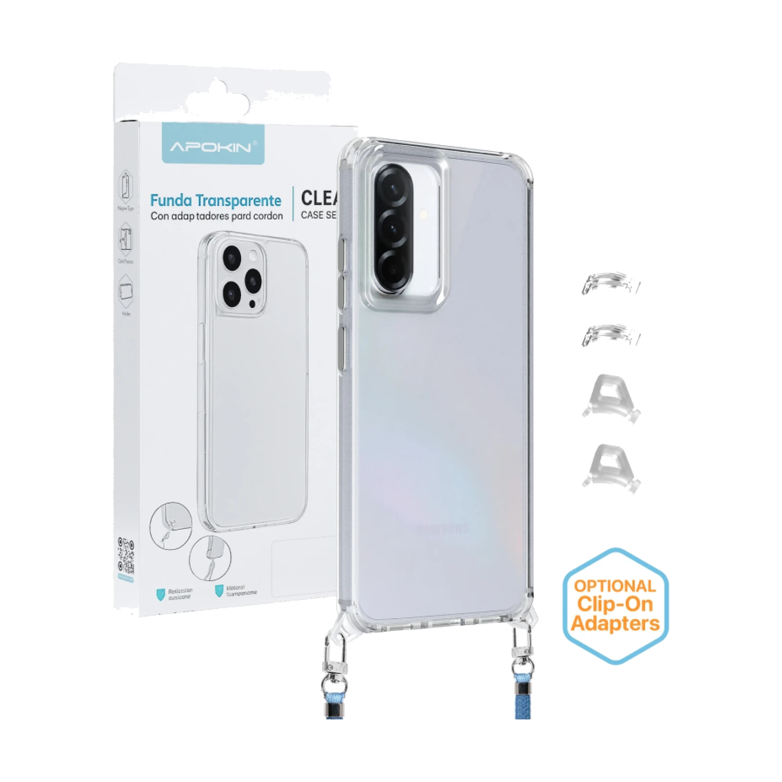 Funda 2en1 ClearStrap Transparente para Samsung A56