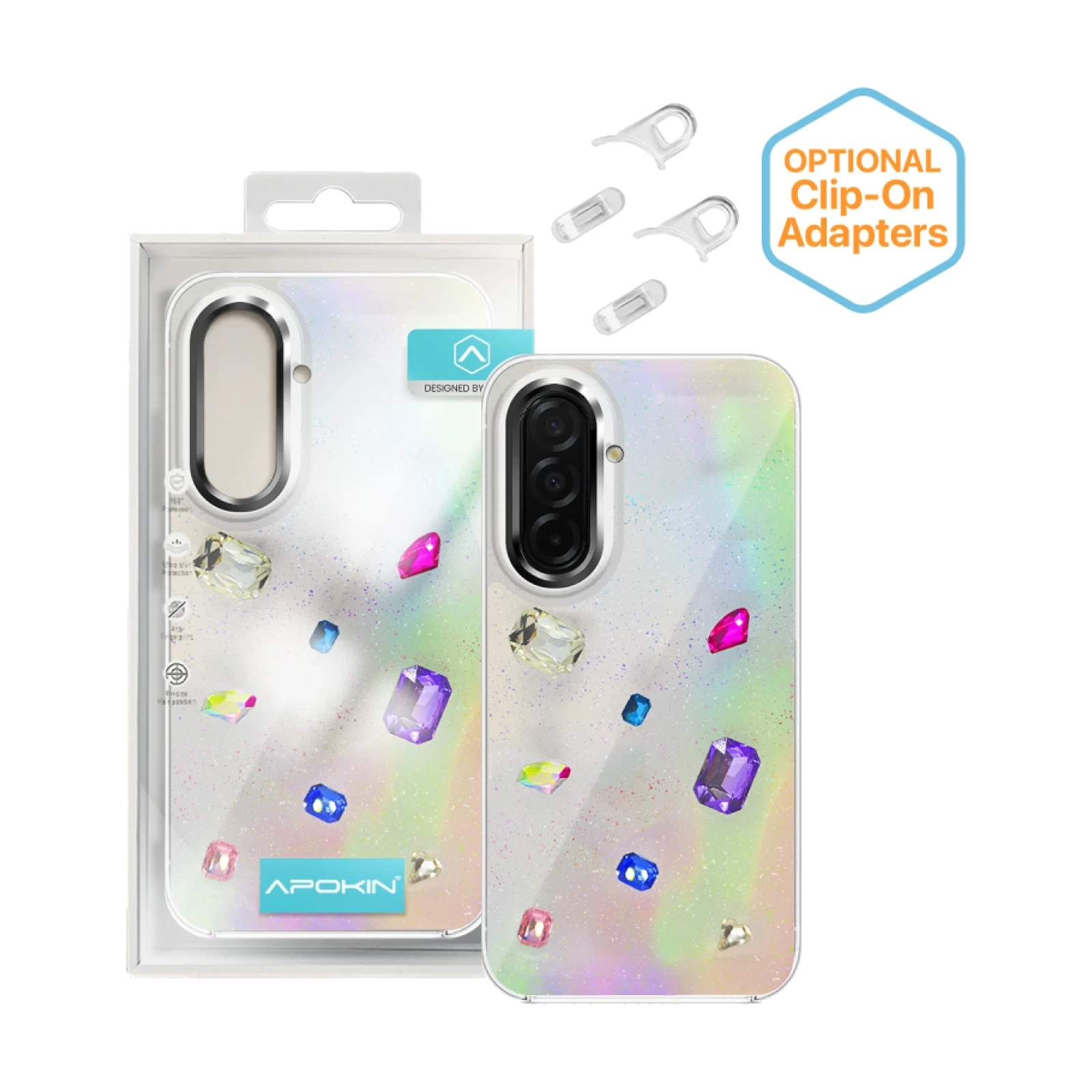 Funda Iridiscente con Piedras para Samsung A26