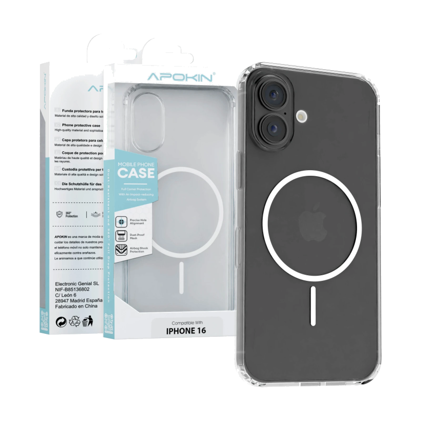Funda Apokin Transparente MagSafe Basic para iPhone 16