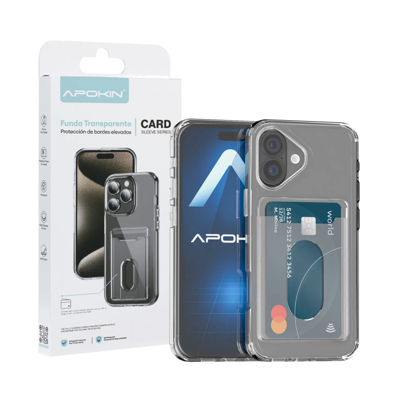 Funda Transparente con Tarjetero para iPhone 17