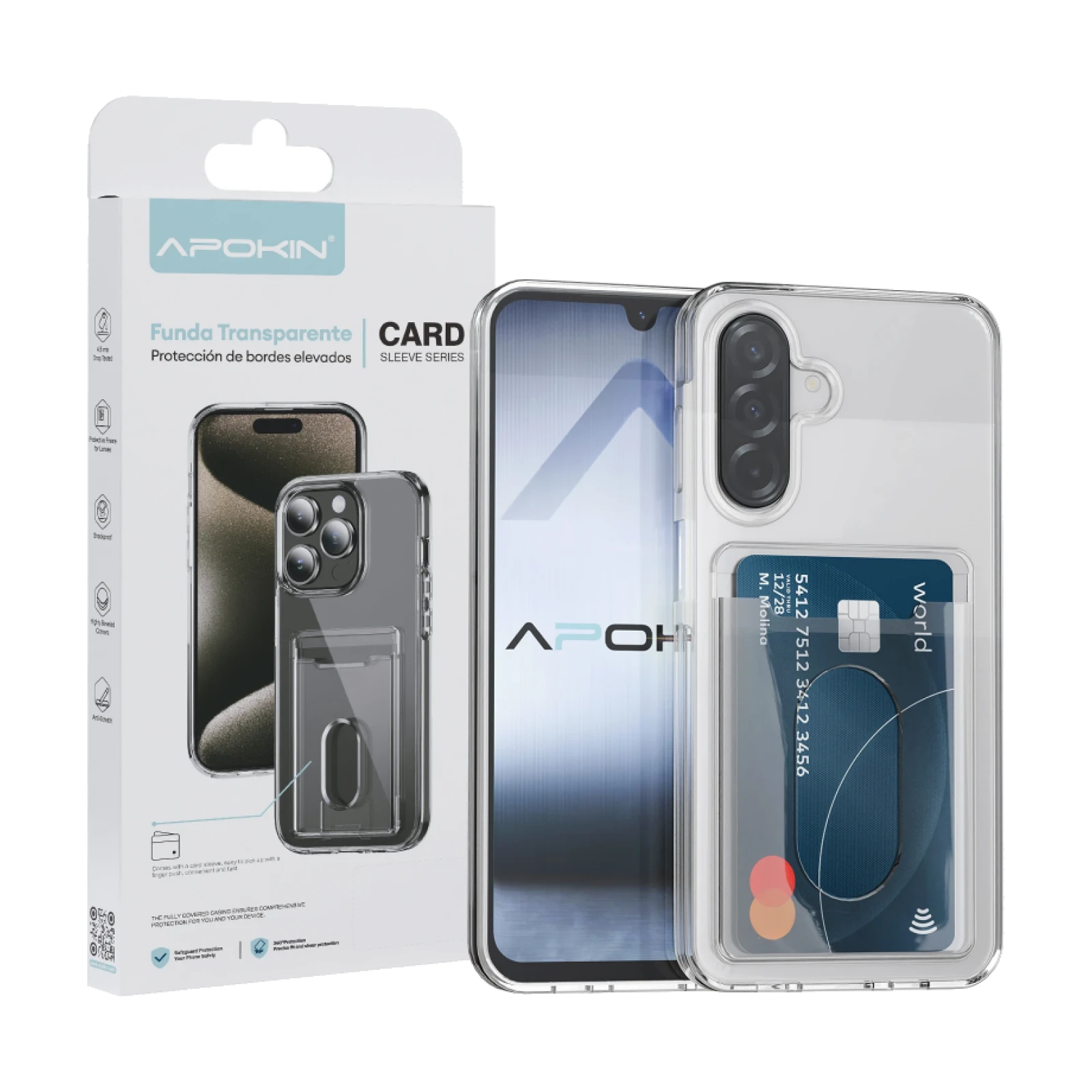 Funda Transparente con Tarjetero para Samsung A36