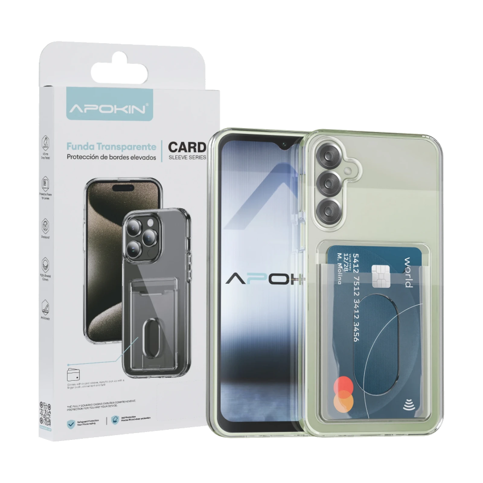Funda Transparente con Tarjetero para Samsung A16