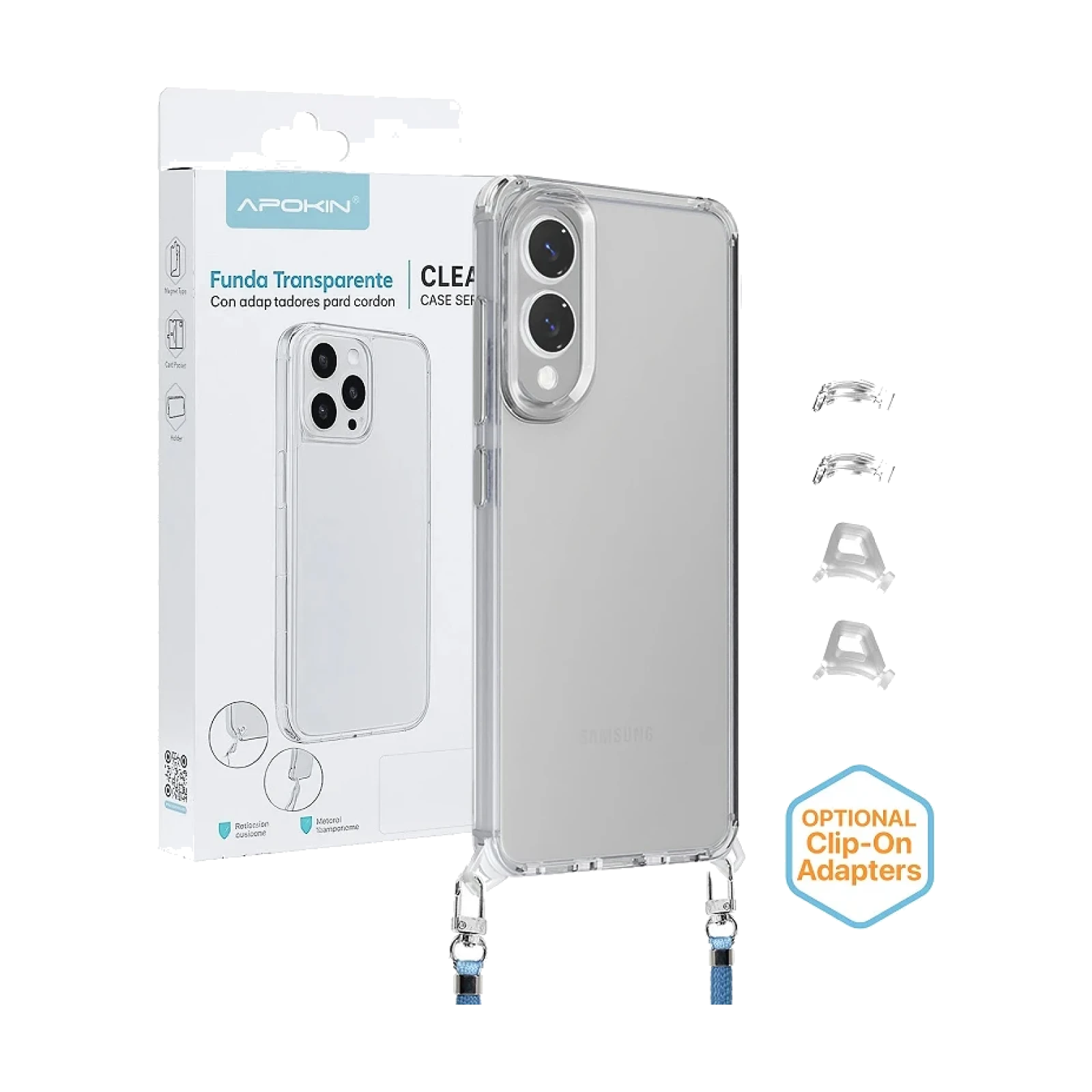Funda 2en1 ClearStrap Transparente para Samsung S25 Edge