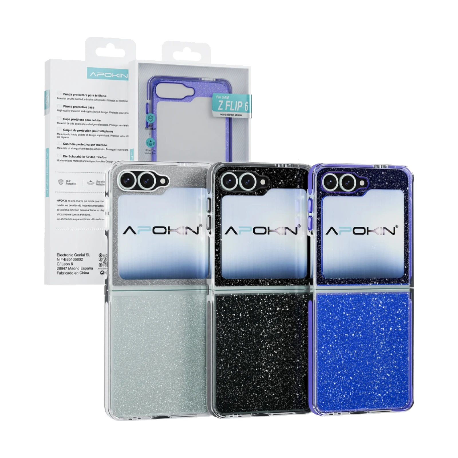 Funda Purpurina Apokin Samsung Z Flip 7