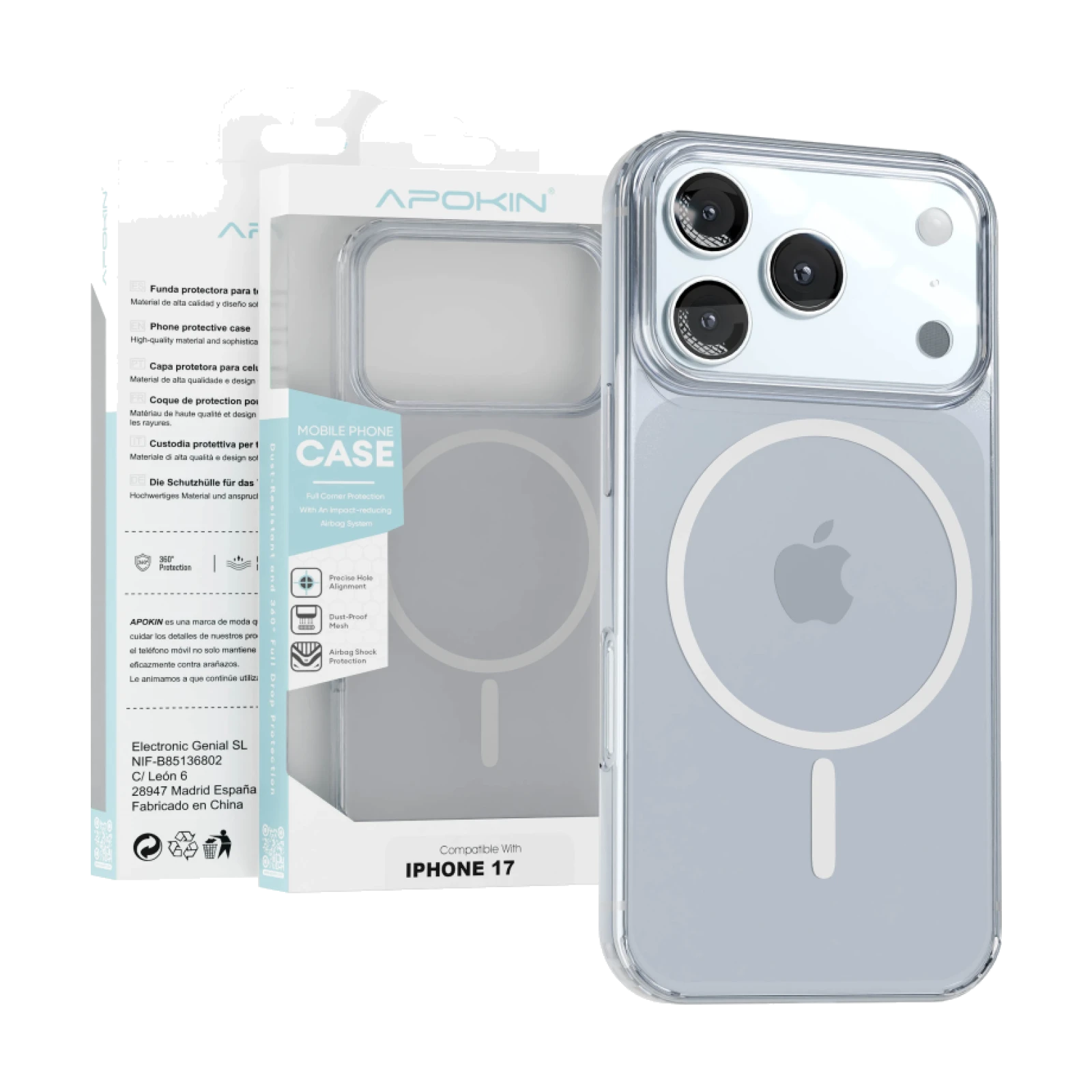 Funda Apokin Transparente MagSafe Basic para iPhone 17 Pro Max / 18 Pro Max