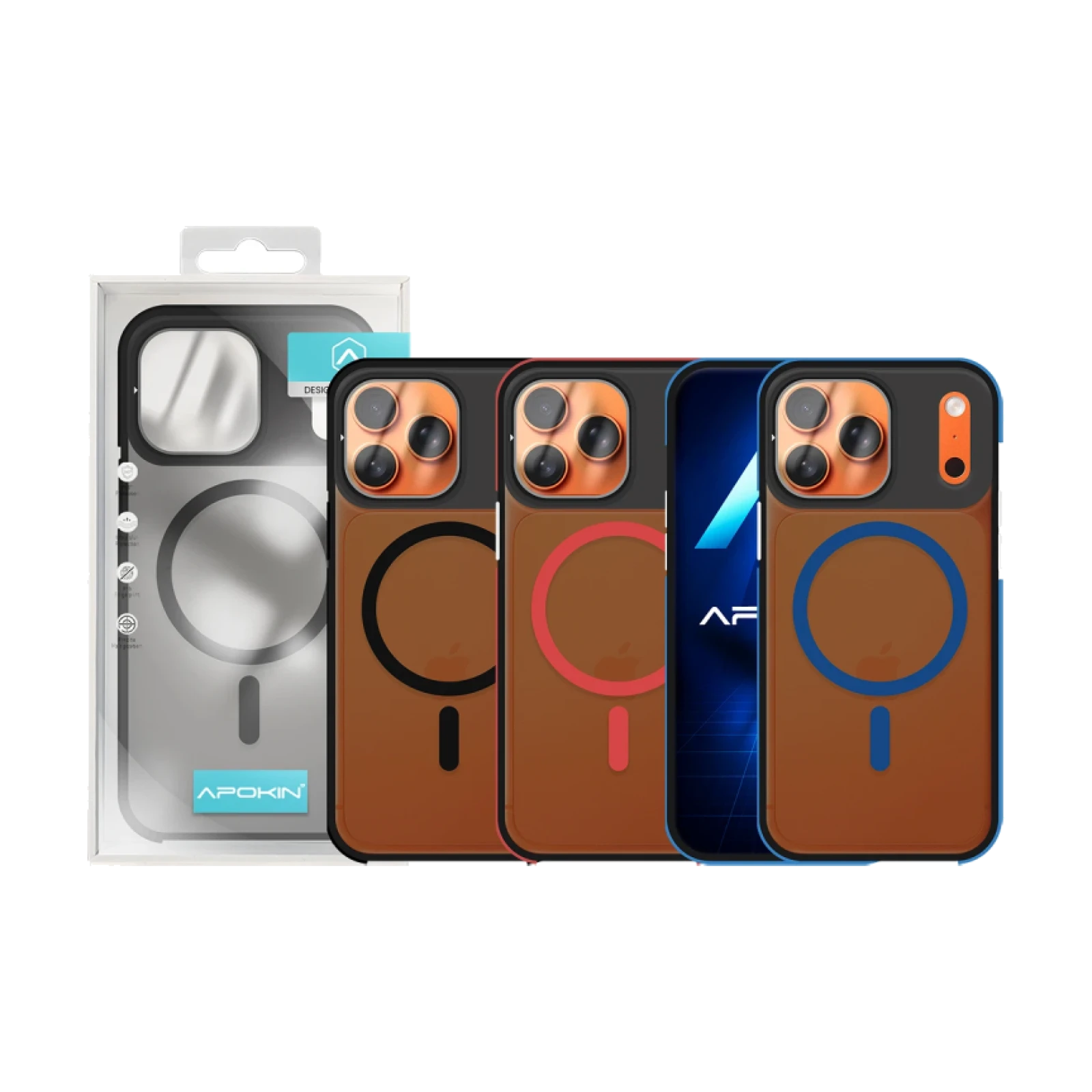 Funda Magsafe Smoked Con Cubre Camara iPhone 17 Pro 3-Color