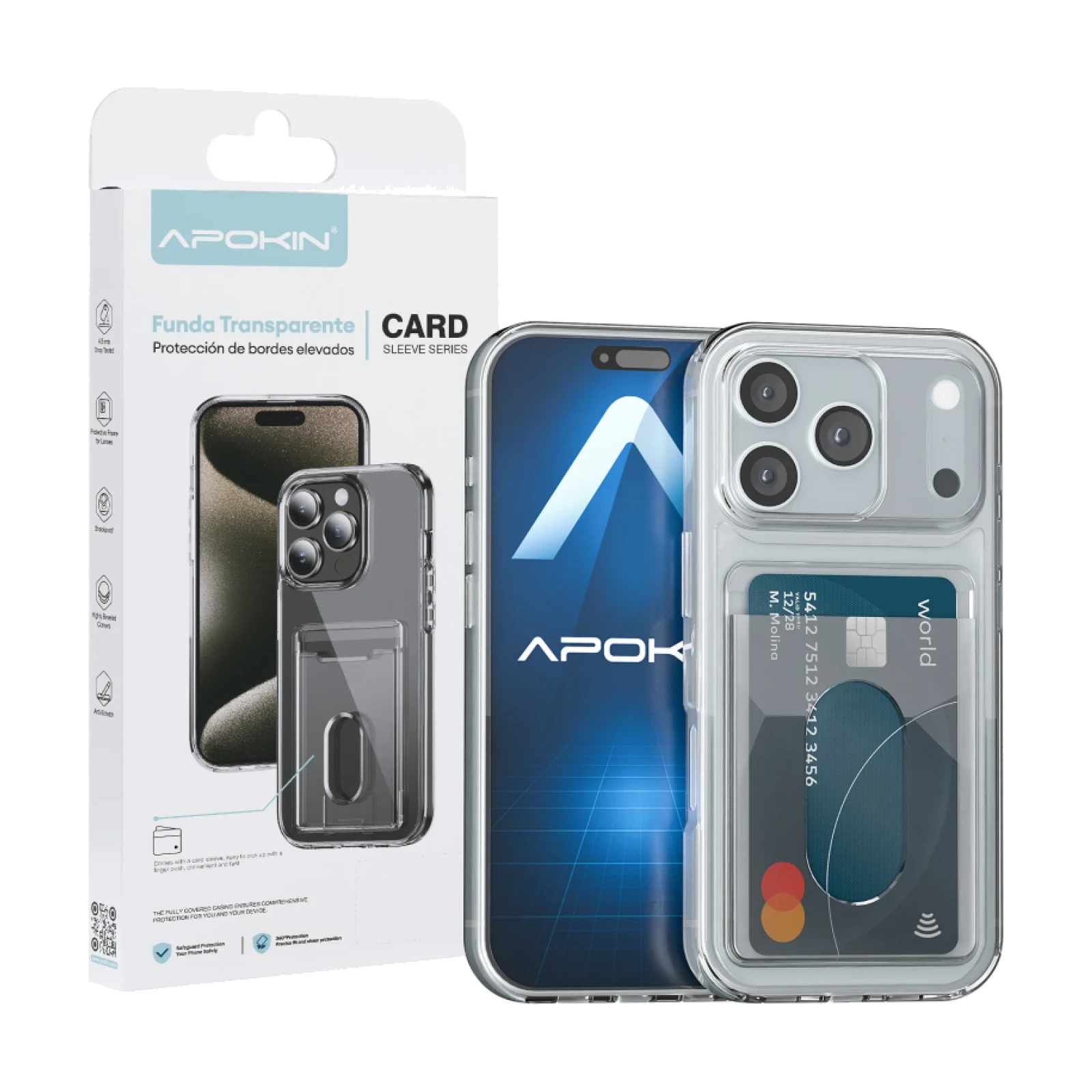 Funda Transparente con Tarjetero para iPhone 17 Pro Max