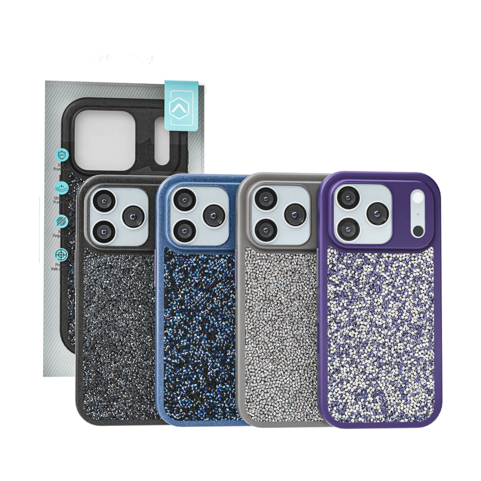 Funda Silicona con Cristales Diamante iPhone 17 Pro Max