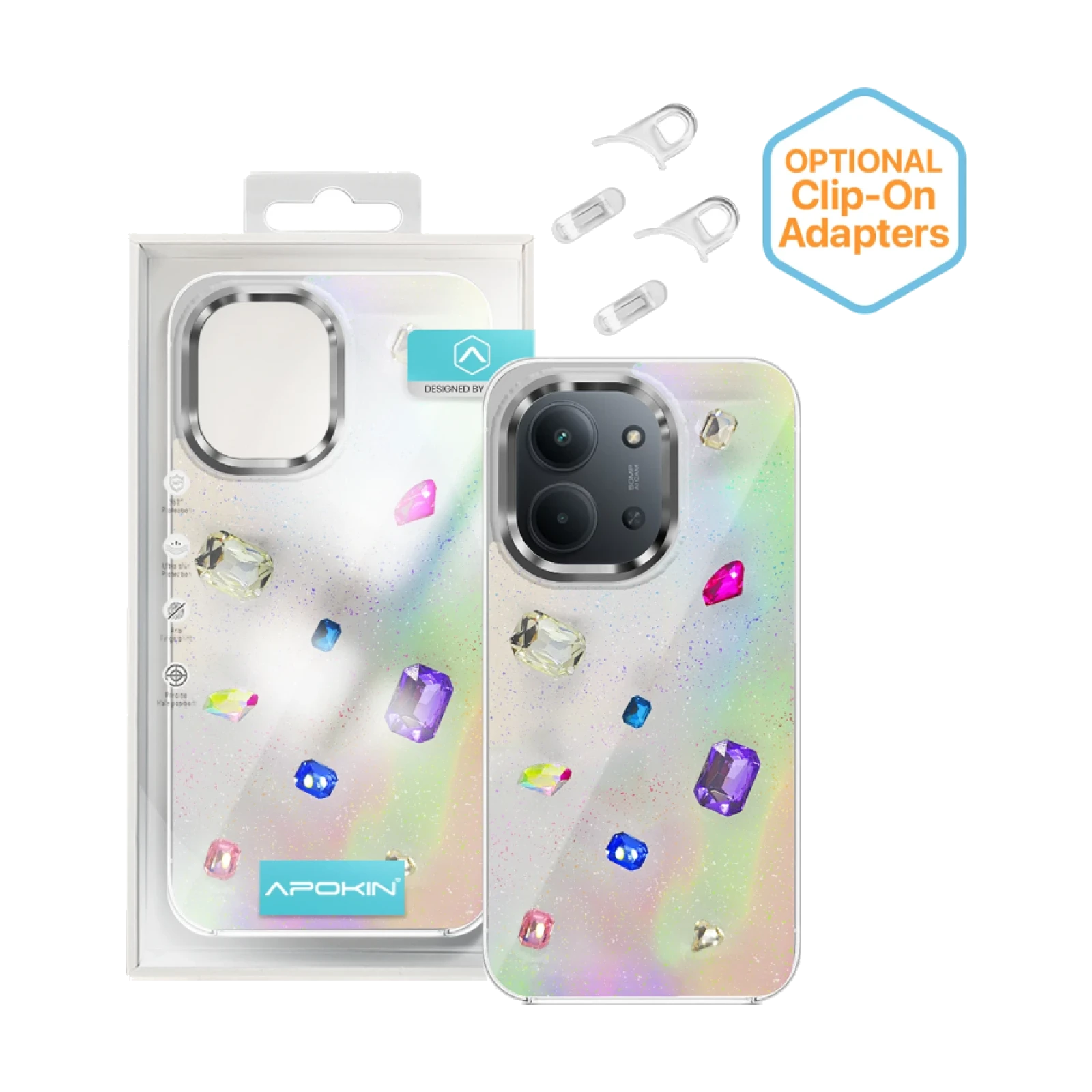 Funda Iridiscente con Piedras para Xiaomi Redmi 15C 171mm