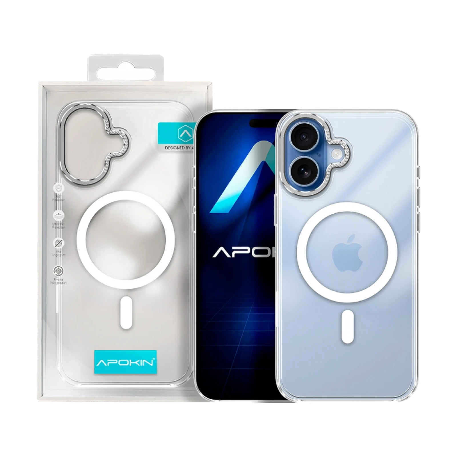 Funda Puro Diamante Acrilica con Magsafe para iPhone 17
