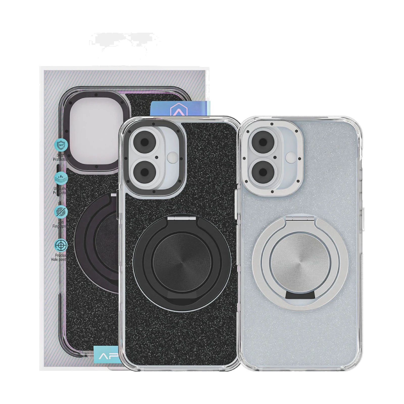Funda Purpurina con Soporte 360 Apokin iPhone 17