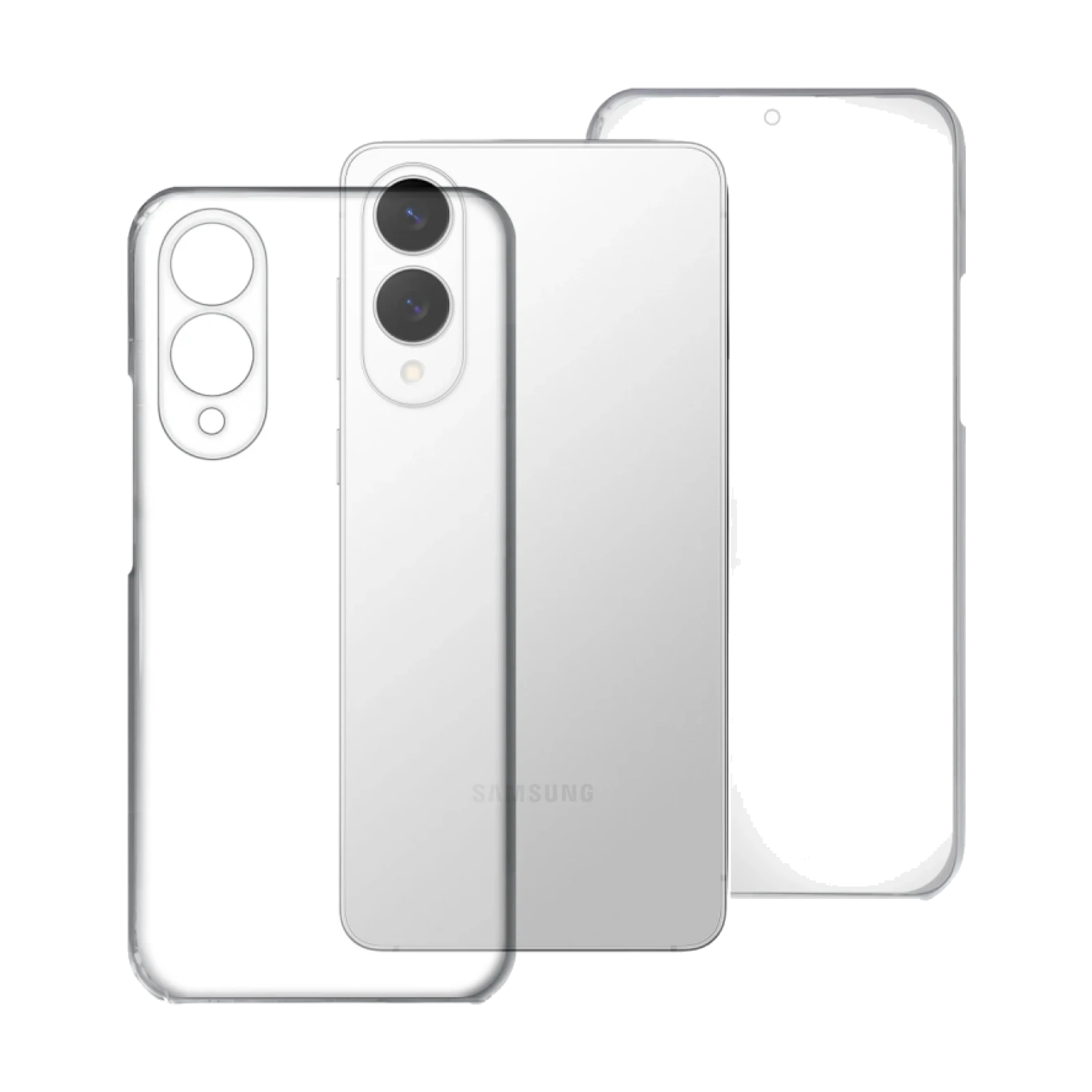 Funda Doble Samsung Galaxy S25 Edge Silicona Transparente Delantera y Trasera