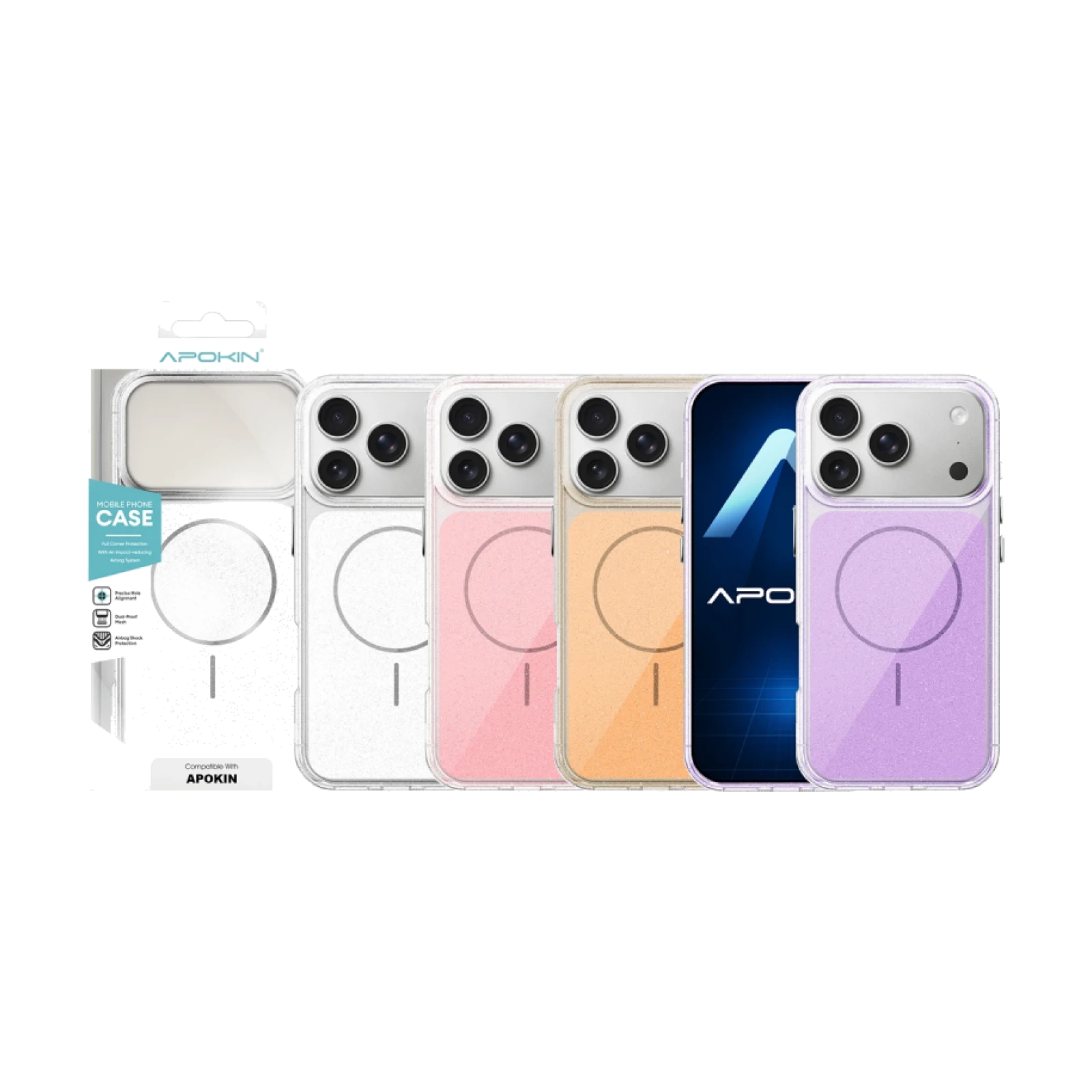 Funda Acrilica con Magsafe y Purpurina para iPhone 17 Pro / 18 Pro