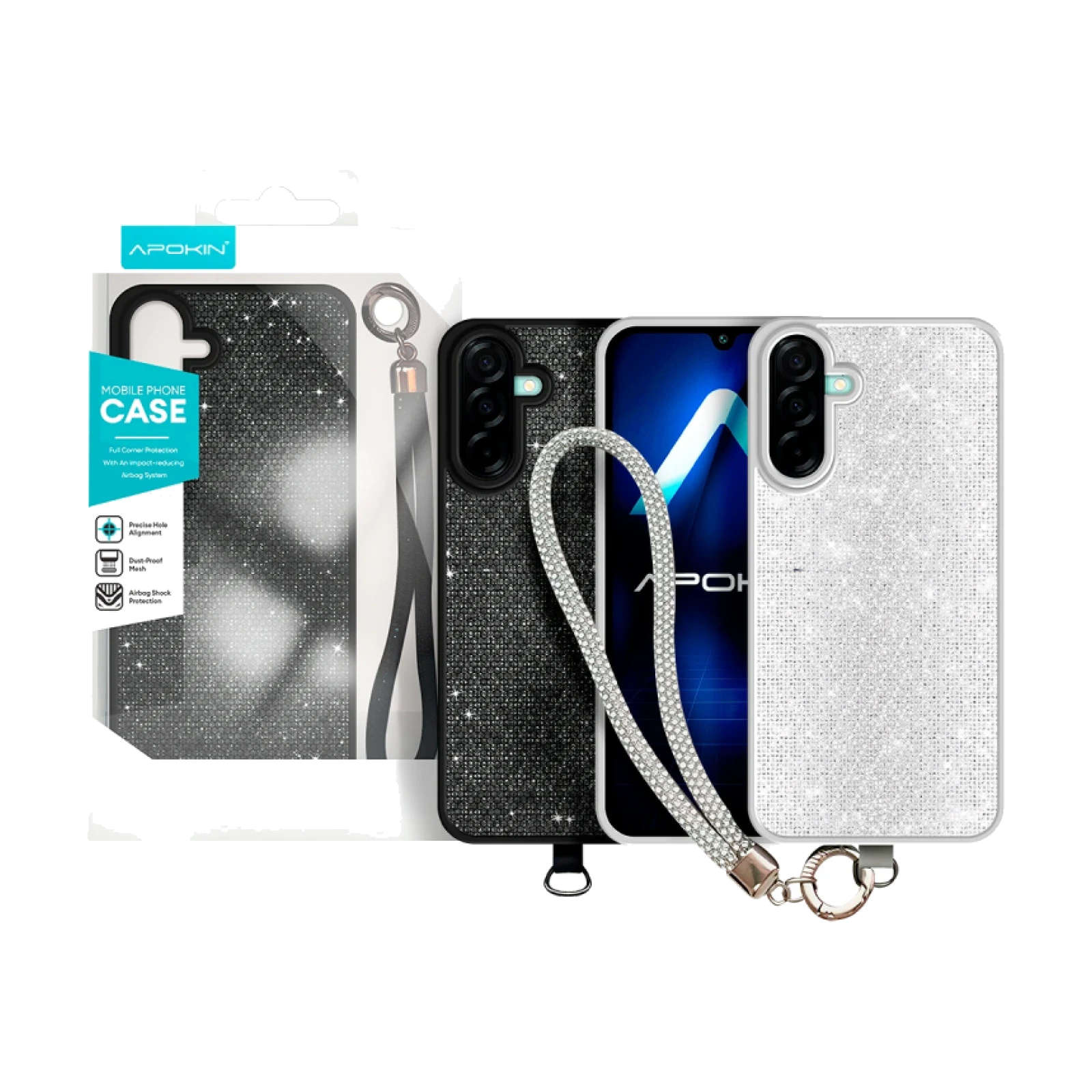 Funda con Diamantes y Correa para Samsung A17/A26