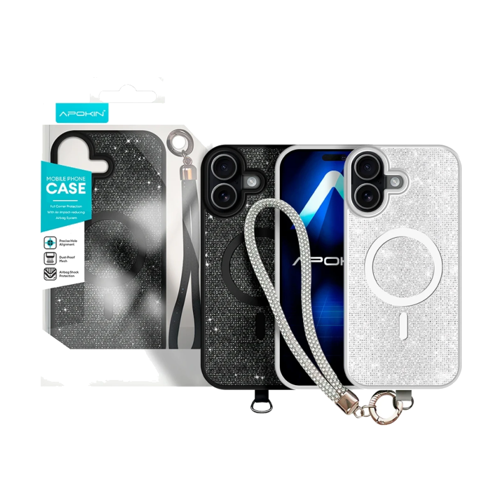 Funda con Magsafe de Diamantes y Correa para iPhone 17