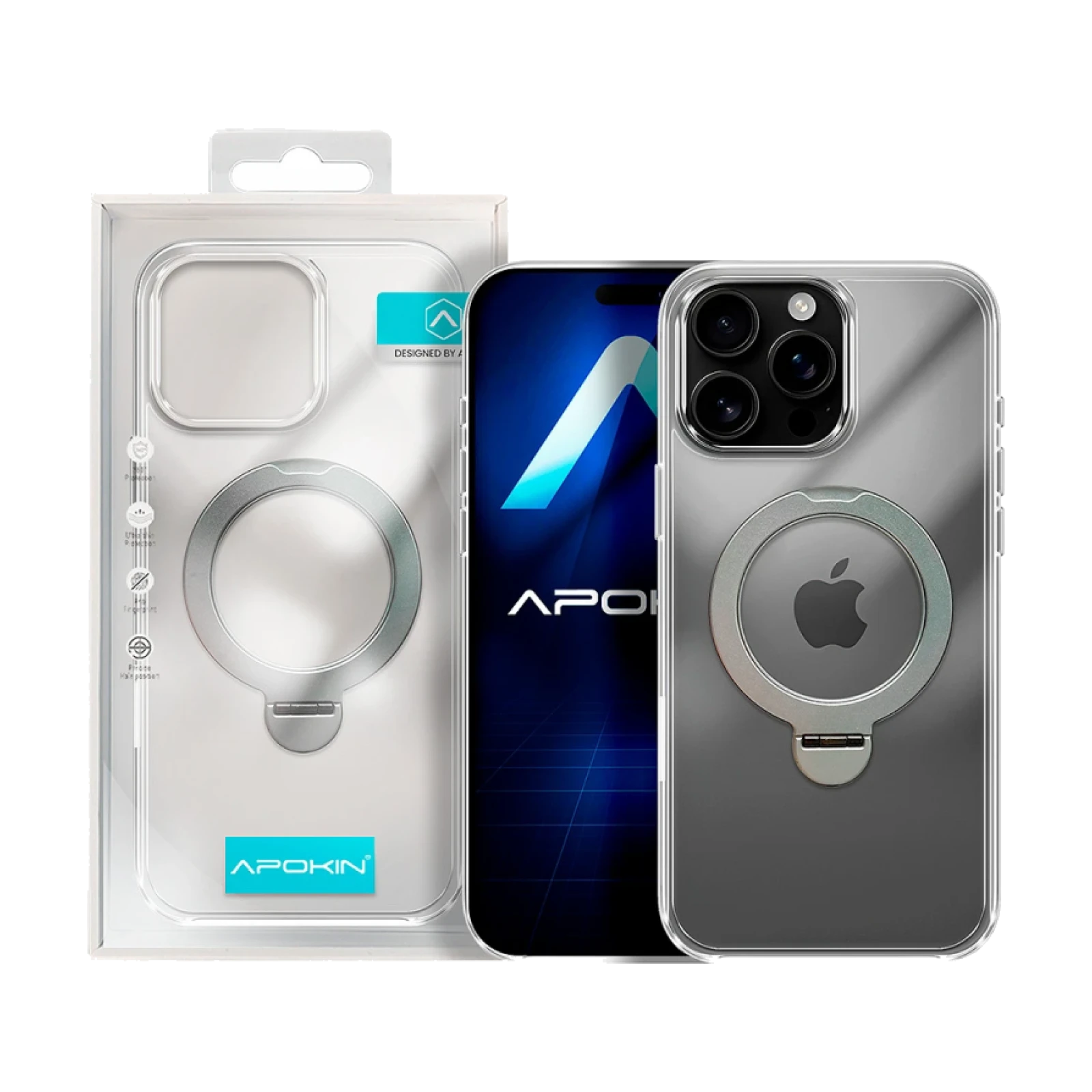 Funda Puro Con Anilla Giratorio y Magsafe para iPhone 15 Pro