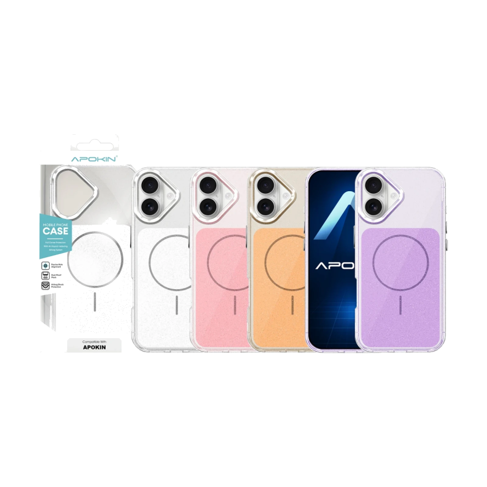 Funda Acrilica con Magsafe y Purpurina para iPhone 17