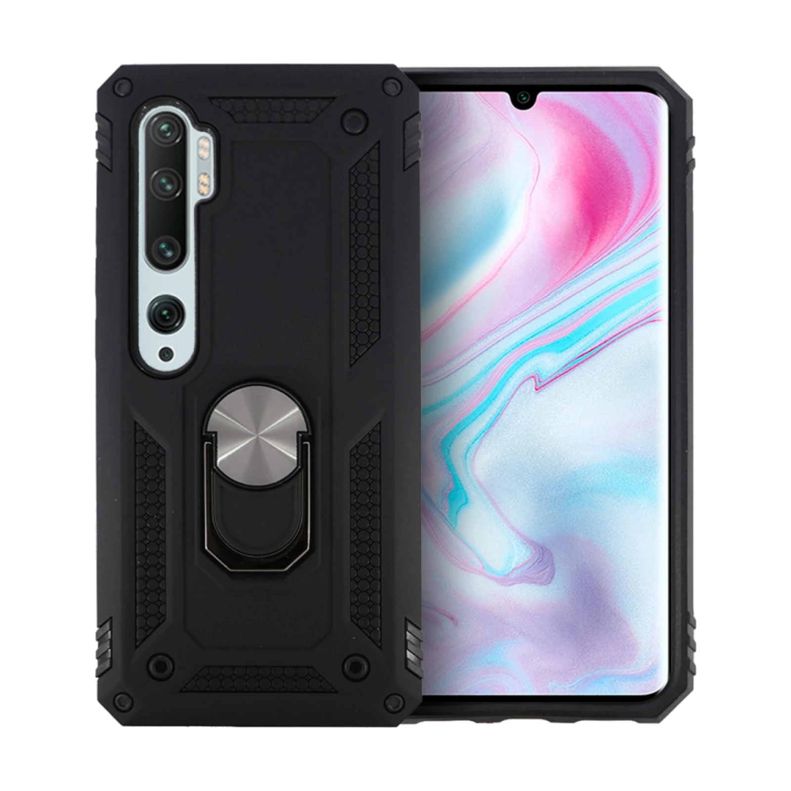 Funda Aluminio Antigolpe Xiaomi Redmi Note 10 con Iman y Soporte de Anilla 360